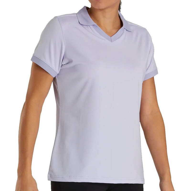 FootJoy End on End Open Collar Golf Polo Lavender – SS21 Women