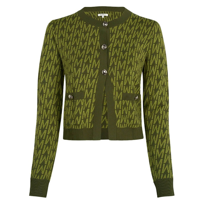 Malbon Charlotte Cardigan Golf Sweater Olive Multi – FW24 Women