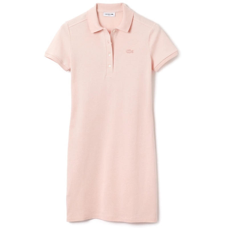 Lacoste Stretrch Cotton Pique Polo Golf Dress Light Pink – 21 Women