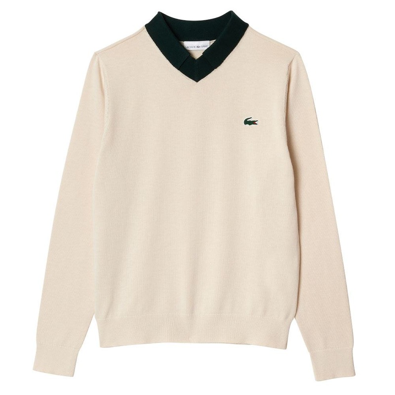 Lacoste Cotton Pima Golf Sweater White/Green – 23 Women
