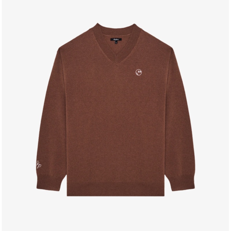 MALBON GOLF MEN JESPER PARNEVIK V NECK MERINO WOOL SWEATER