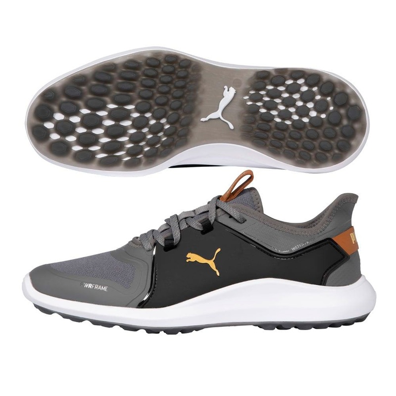 PUMA Ignite Fasten8 Spikeless Golf Shoes Quiet Shade/Gold/Black – 21 Men