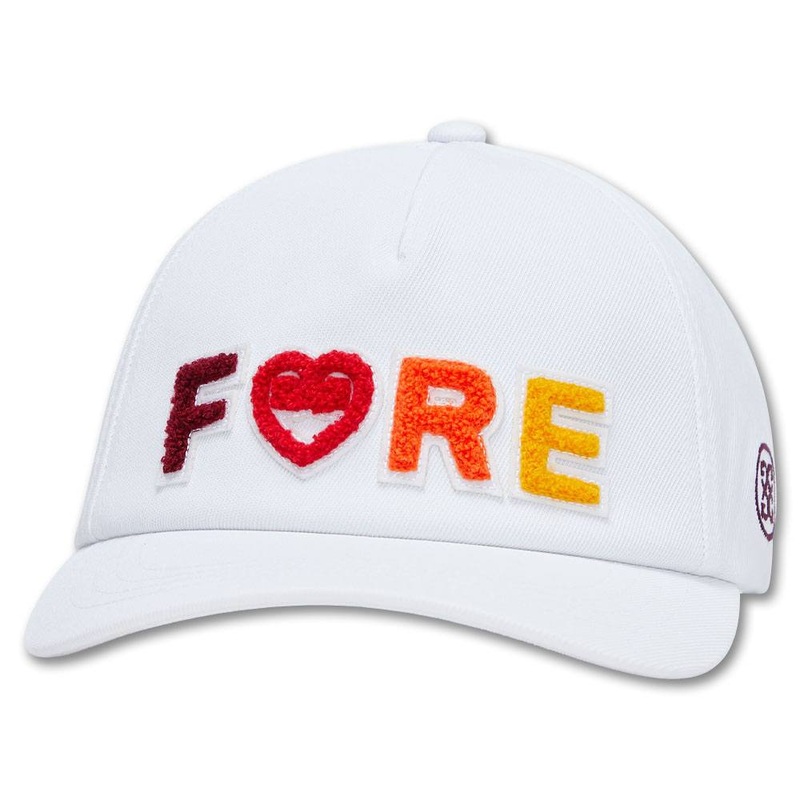Gfore Chenille Fore Gradient Stretch Twill Snapback Golf Cap White/Rhubarb – 24 Women