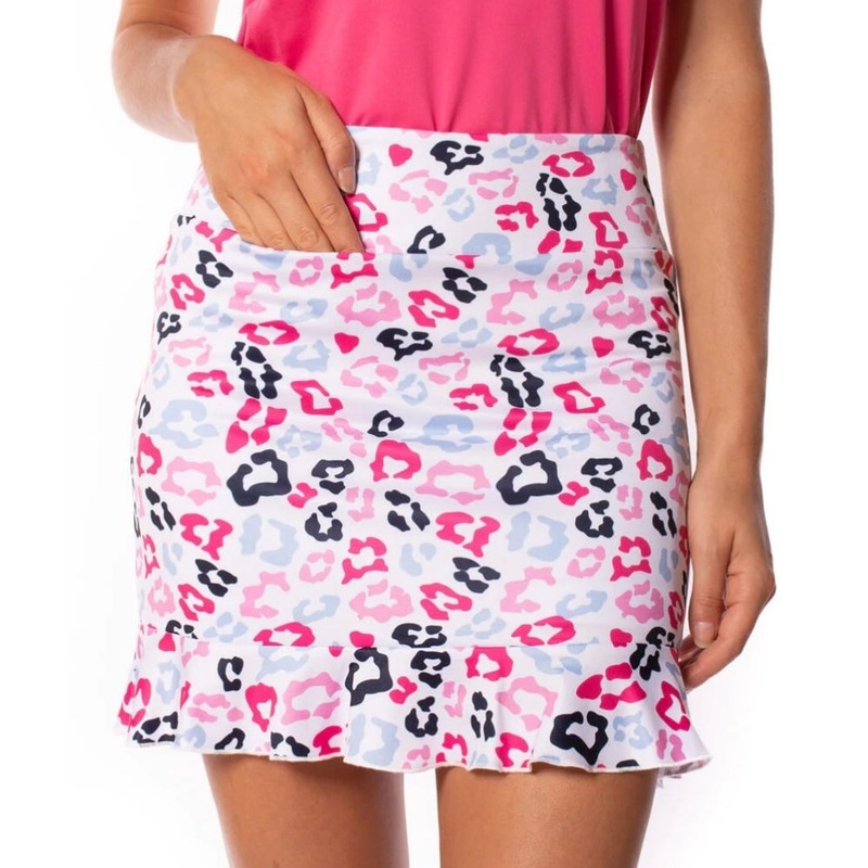 Golftini Womens Big Bang Pull-On Ruffle Stretch Skort 18″