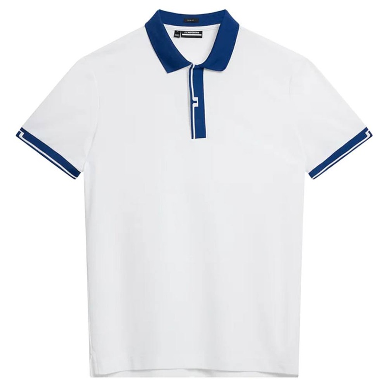 J.Lindeberg Bay Slim Golf Polo White – SS24 Men