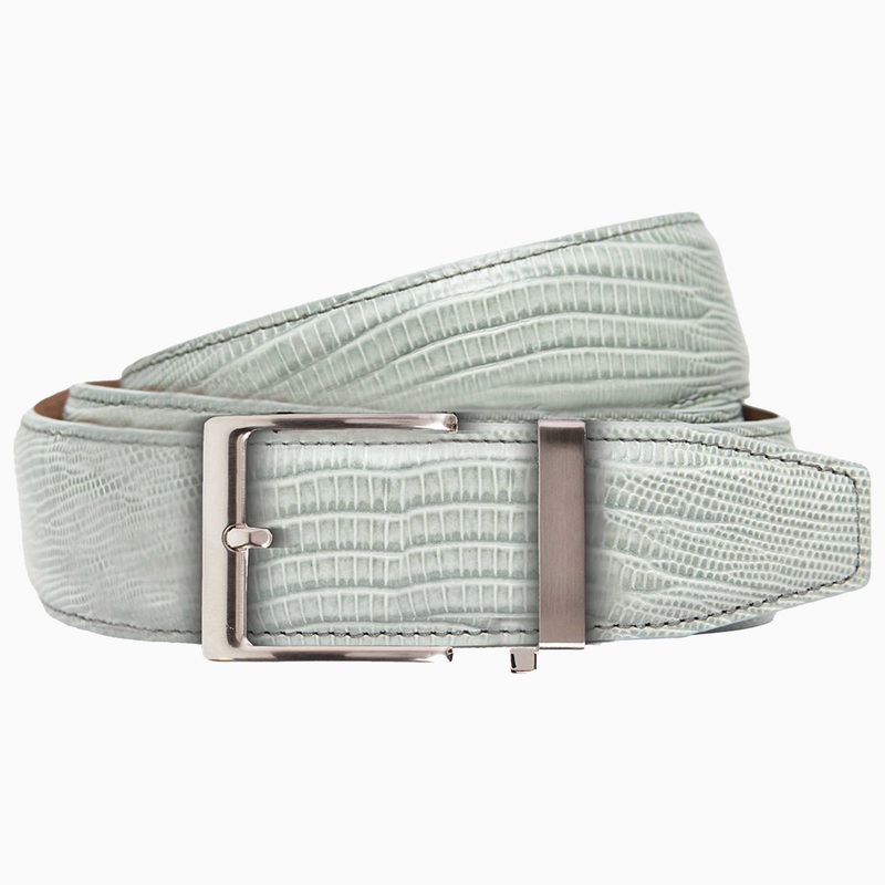 Nexbelt Lizard Light Grey Dress Belt 1 1/2″ Strap [38mm]