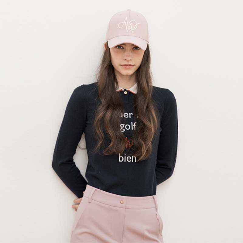 AOW Lettering T-Collar Knit