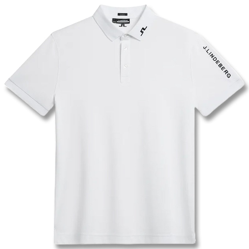 J.Lindeberg Tour Tech Slim Fit Golf Polo White – SS24 Men