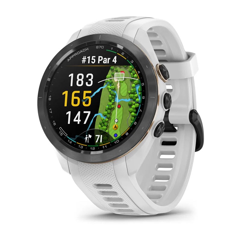 Garmin Approach S70 Black Ceramic Bezel with White Silicone Band 42mm