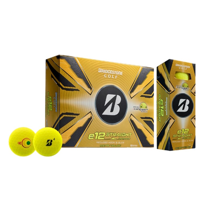 Bridgestone 2025 e12 Straight Golf Balls Matte Yellow – 1 Dozen