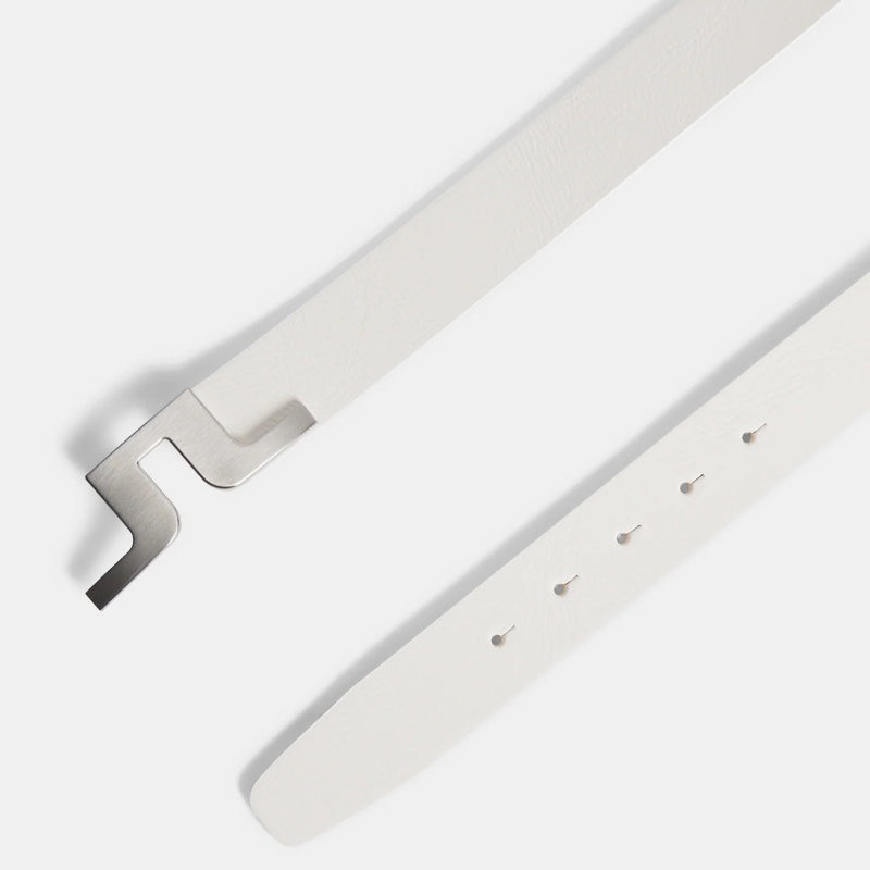 J Lindeberg Bridger Leather Golf Belt – White