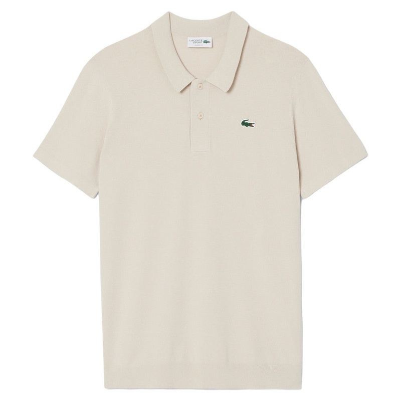 Lacoste Shortsleeve Collar Sweater Golf Polo Beige – SS25 Men
