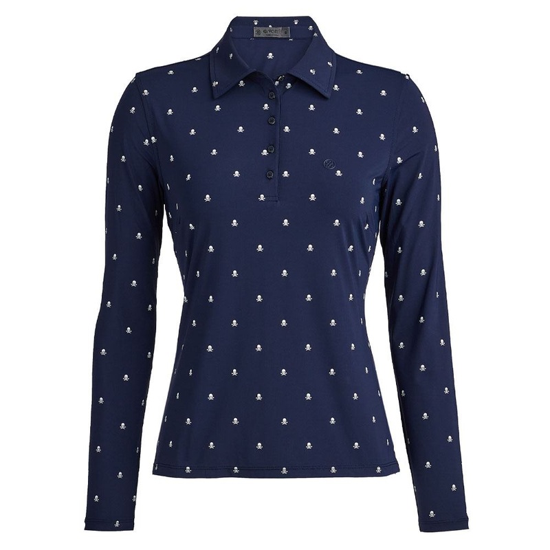 Gfore Skull & T’s Silky Tech Nylon Longsleeve Golf Polo 2023 Women