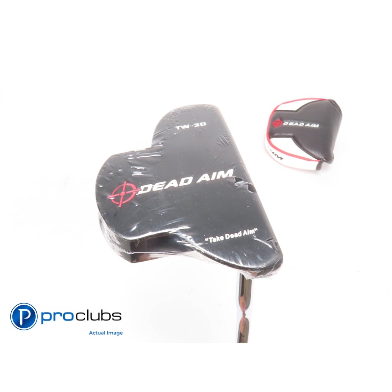 NEW DEAD AIM Golf TW-3D Mallet Double Bend 35″ PUTTER w/Cover 429899