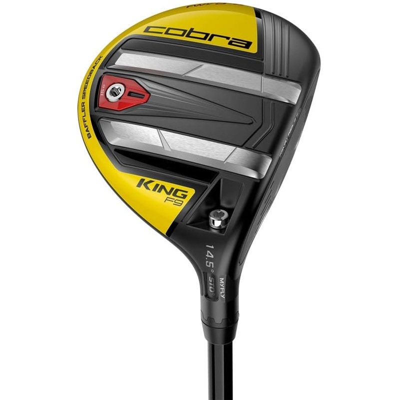 New LH Cobra King F9 Yellow 3-4 14.5 Fairway Wood Atmos Regular W/Headcover