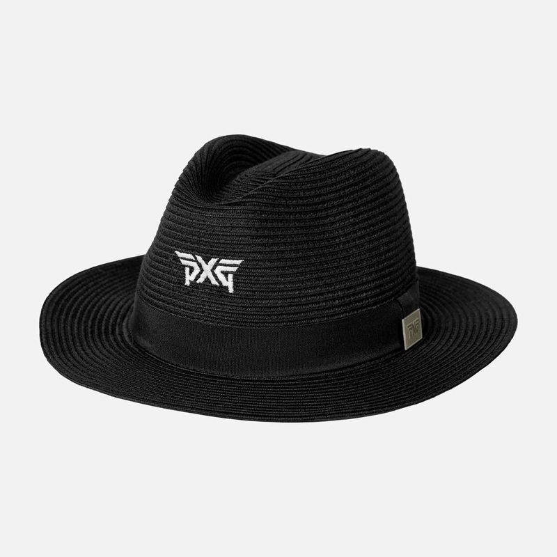 Banded Fedora Straw Hat Black Medium/Large