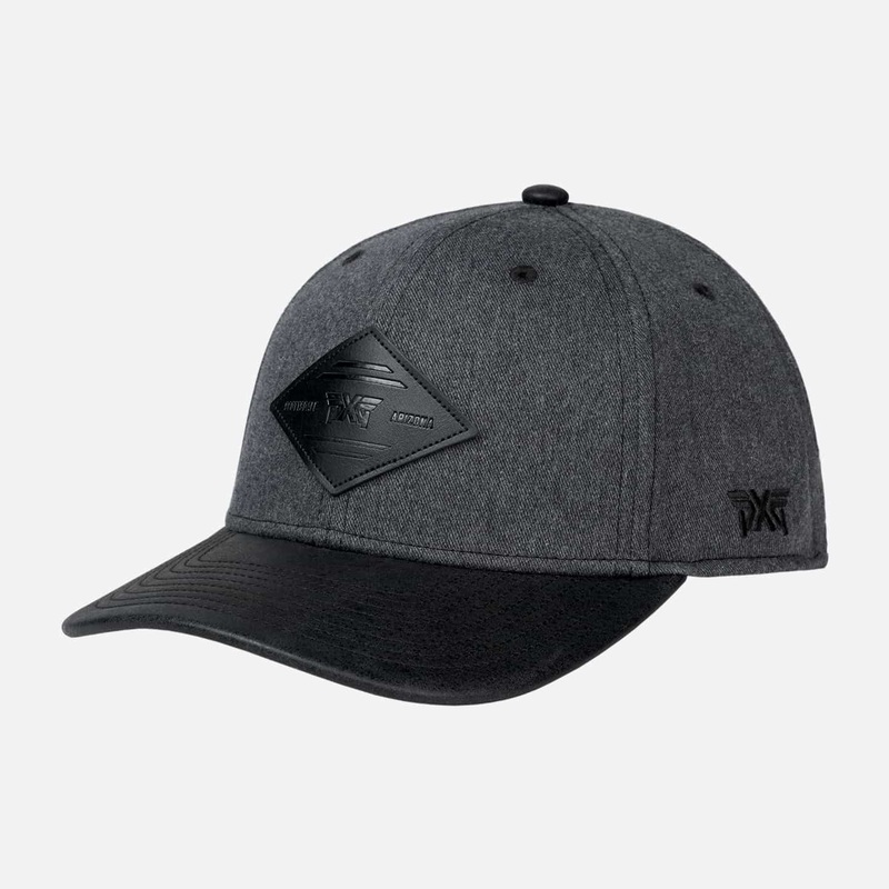 Diamond Patch Hat Snapback Hat Charcoal One Size
