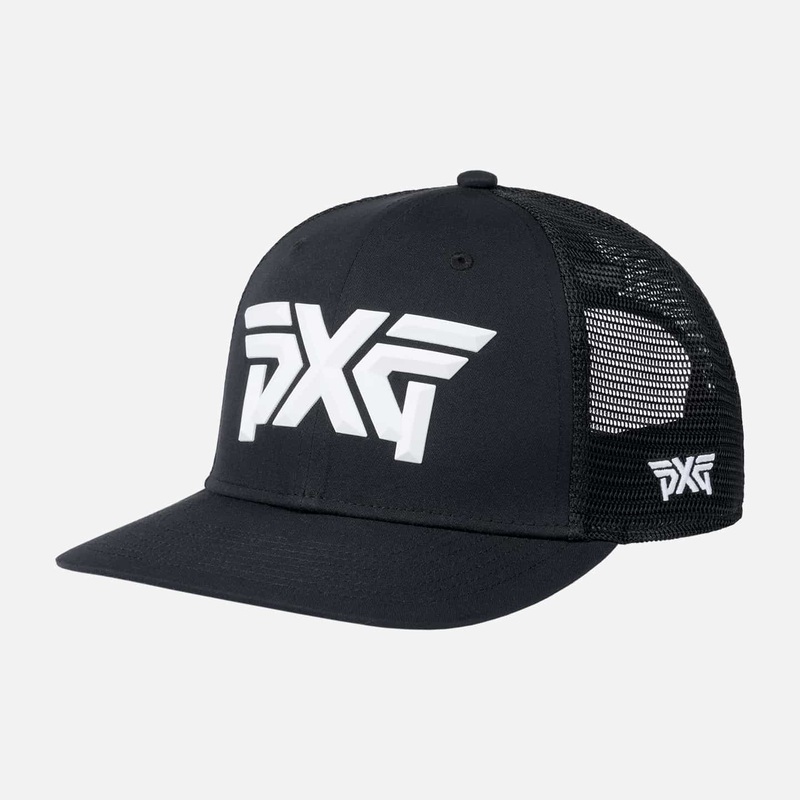Faceted Front Trucker Cap Black One Size