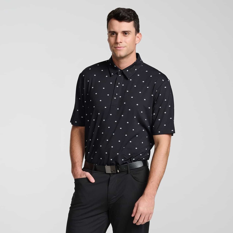 Men’s Tour Succulent Polo Black Comfort Fit Small