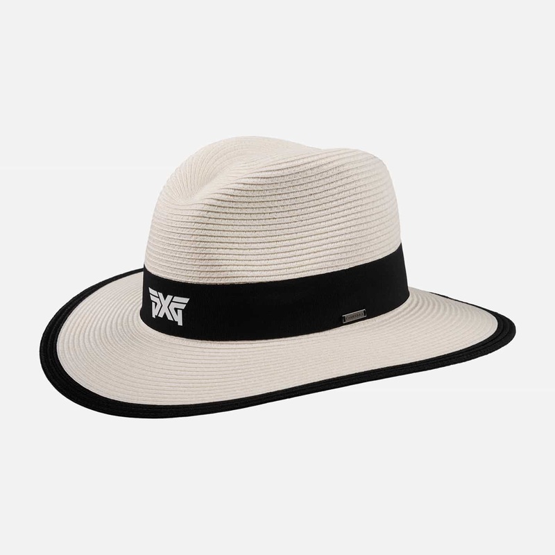 Striped Brim Fedora Hat Ivory M/L