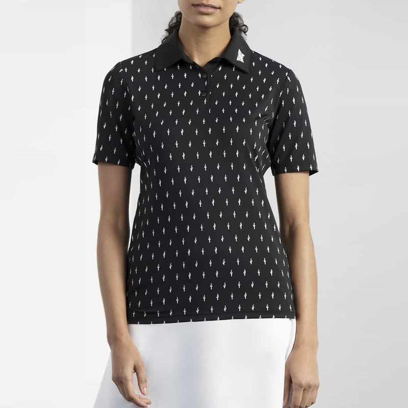 Women’s Cactus Print Polo Black X-Small