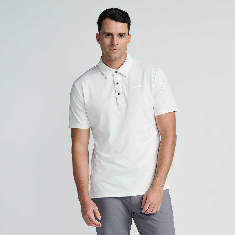 Men’s Sport Pique Polo White Athletic Fit Small