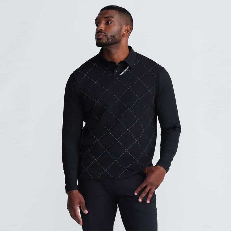Men’s Argyle Vest Black Small