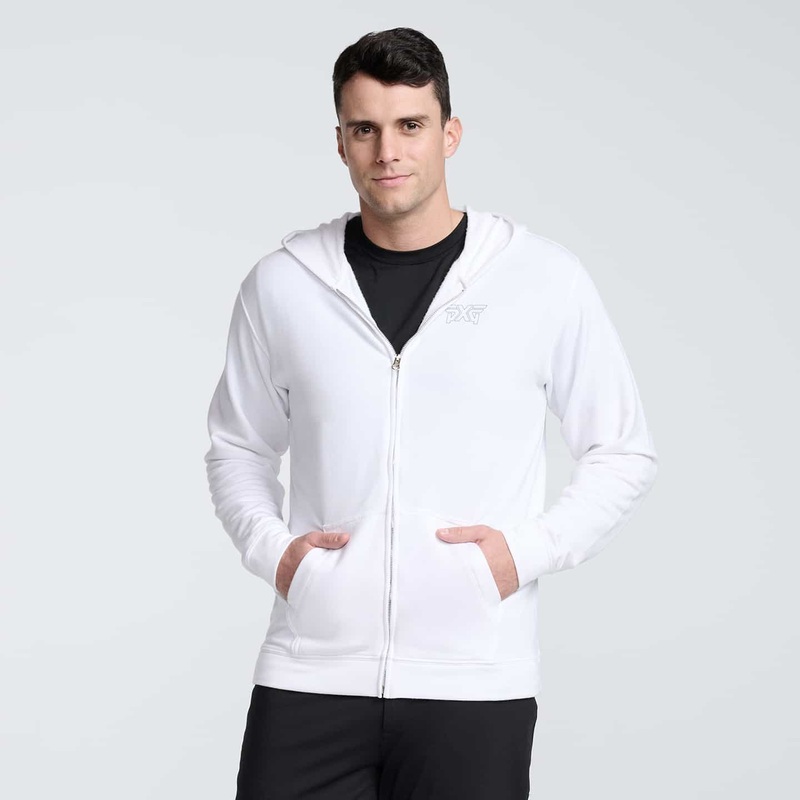 Men’s Casual Cozy Full-Zip Hoodie White X-Small