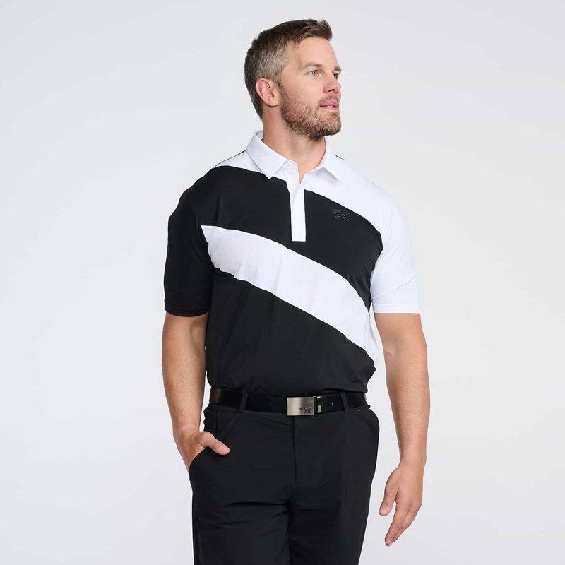 Men’s Diagonal Stripe Polo Black Small