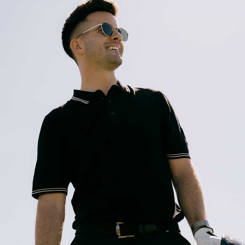 Men’s Multi-Logo Jacquard Knitted Polo Black Small