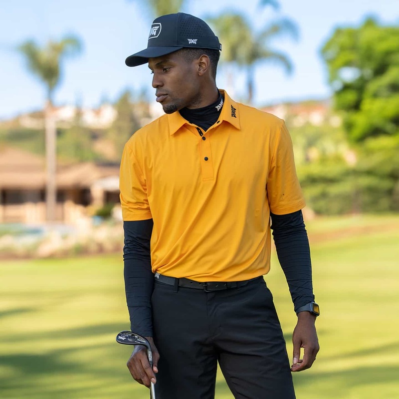 Men’s Perforated Polo Marigold Small
