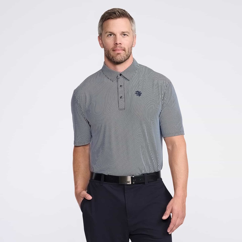 Men’s Striped Polo White Small