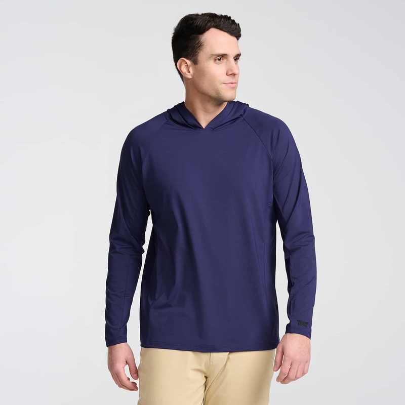 Men’s Tour Hooded Raglan Pullover Navy Small