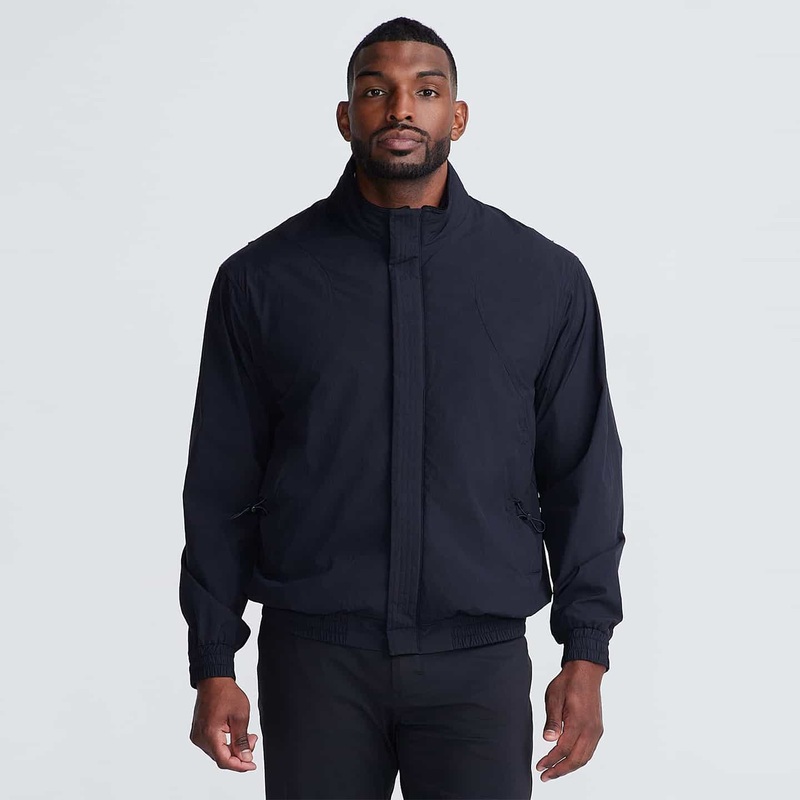 Men’s Windbreaker Golfer Jacket Black Small