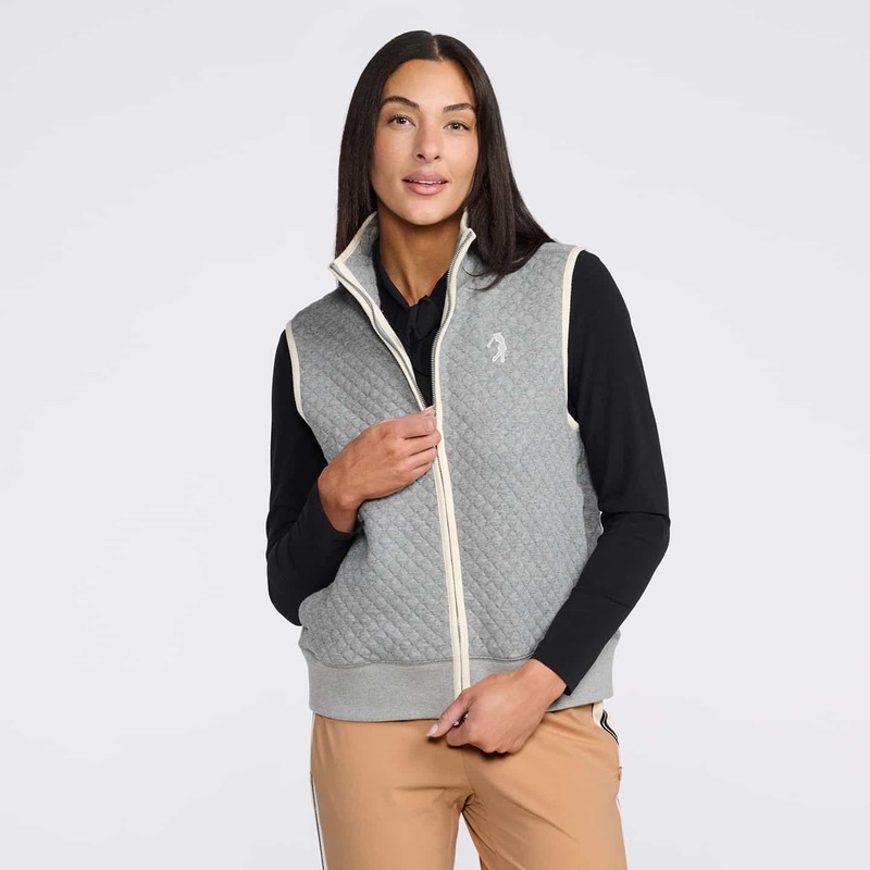Women’s Boyfriend Quilted Vest Grey 2X-Small