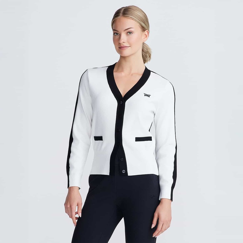 Women’s Contrast V-Neck Cardigan White X-Small