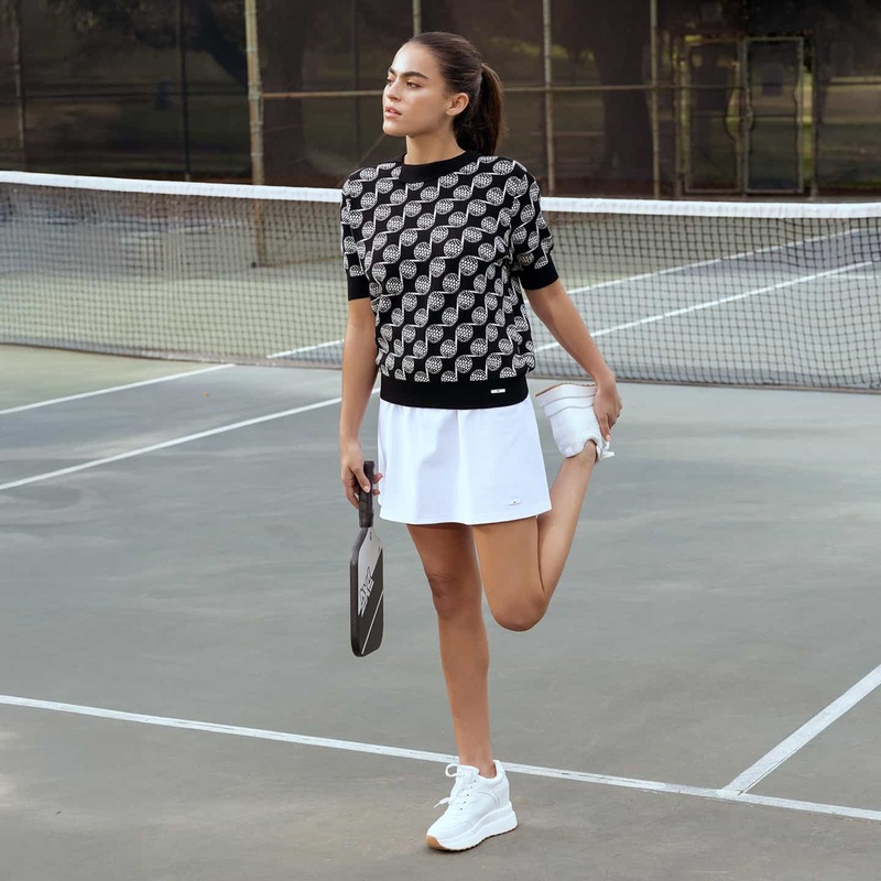 Women’s Golf Ball Motif Knitted Top Black 2X-Small
