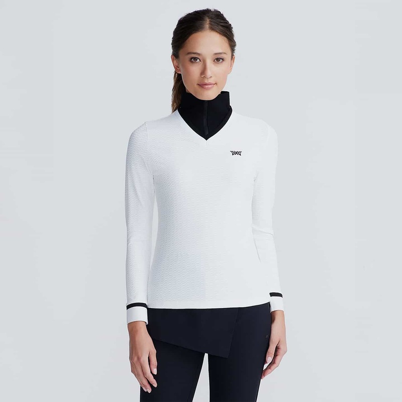 Women’s Two-In-One Textured 1/4 Zip White X-Small