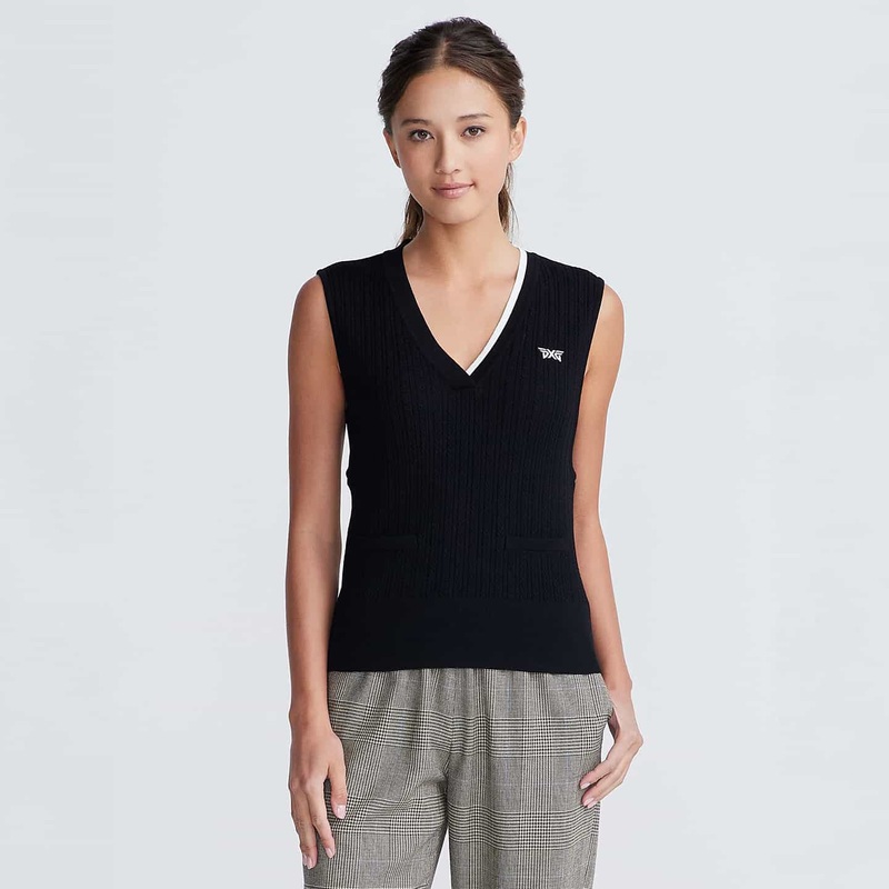 Women’s Varsity Deep V-Neck Vest Black X-Small