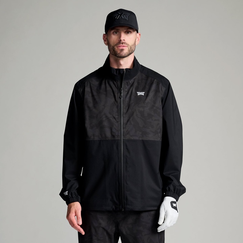Men’s Fairway Camo Rain Jacket Black Small