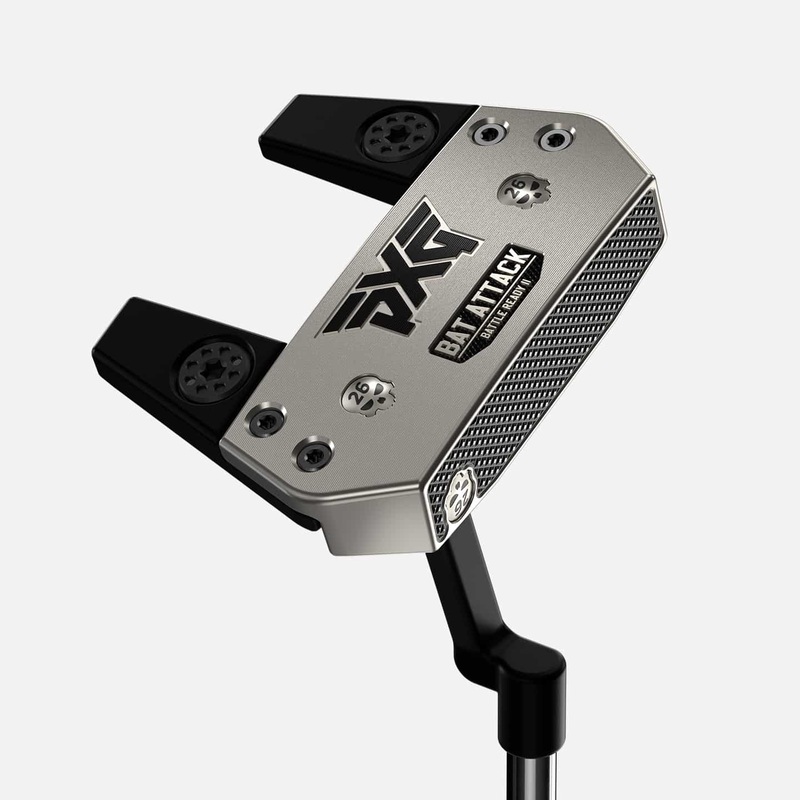 Pre-Built Battle Ready II Bat Attack Putter – Right-Handed – Platinum Plumber’s Neck