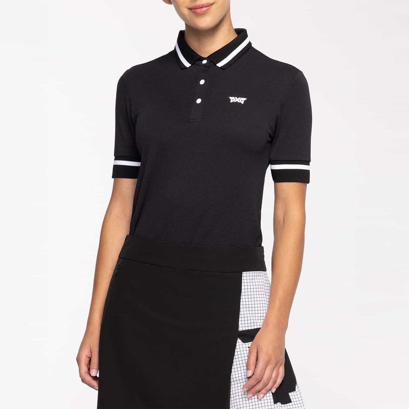 Women’s Contrast Sleeve Polo Black X-Small