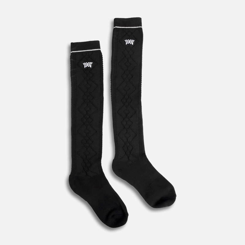 Women’s Jacquard Knee Socks – Black Black One Size